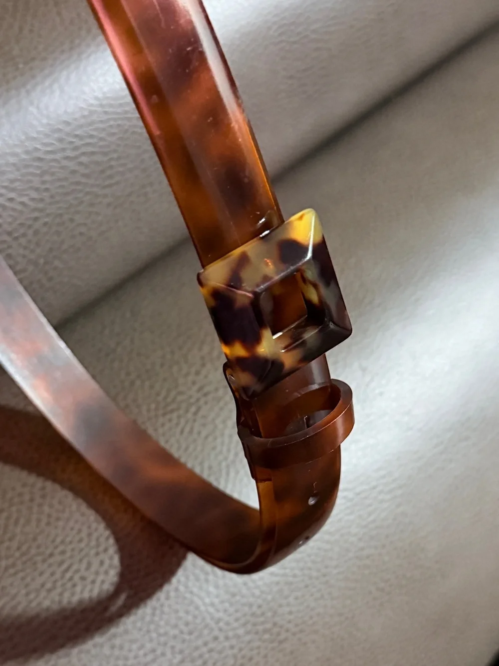Vintage Tortoiseshell Resin Skinny Belt